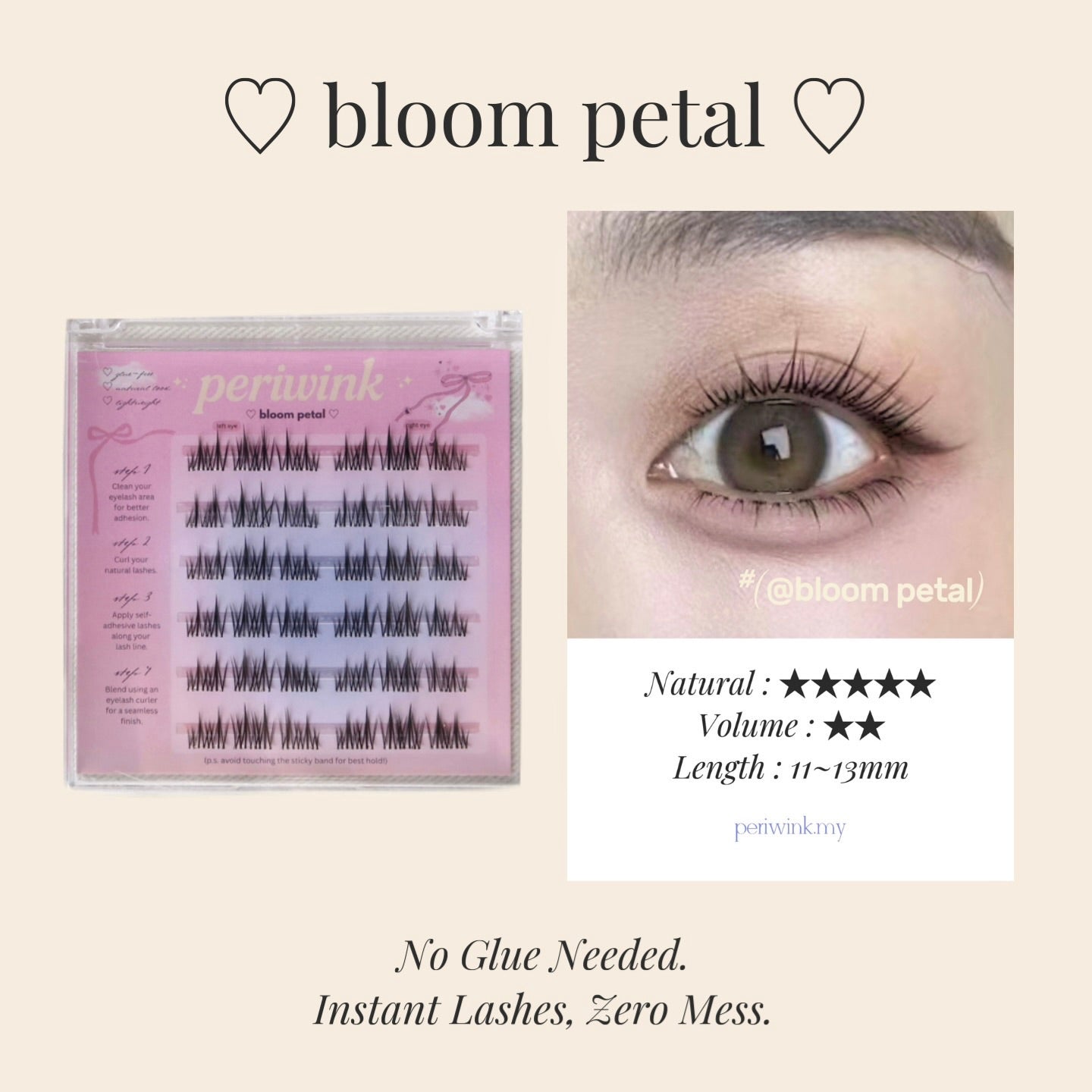 Bloom Petal Natural Glue-Free Eyelash